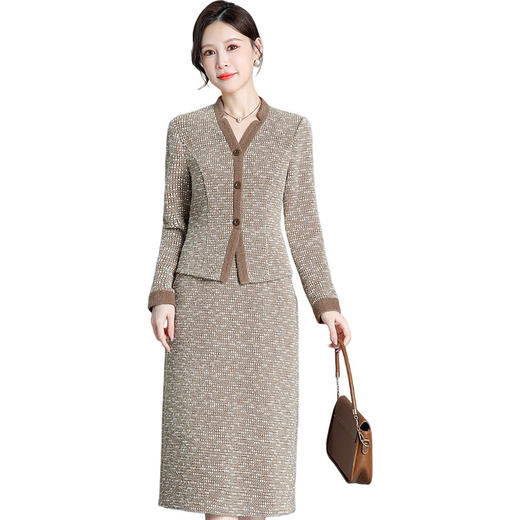 QYM H3539 -Y假两件气质优雅连衣裙加厚保暖仿貂绒保暖长裙 商品图4