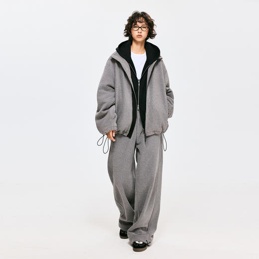 棉仓3661011002-【雾岛绒境】400G摇粒绒夹克外套秋冬保暖马甲卫裤套装 商品图2