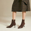 【静音系列】千百度拼接羊皮时装靴女细高跟弹力短靴A25577233 商品缩略图4