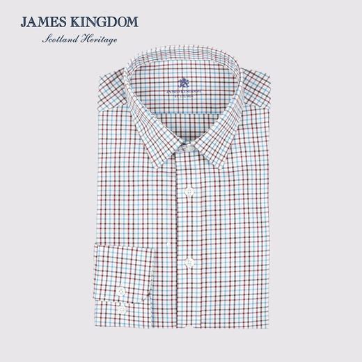 占姆士羊毛混纺衬衫男免烫中青年商务格纹保暖衬衣棉秋冬厚款 商品图2