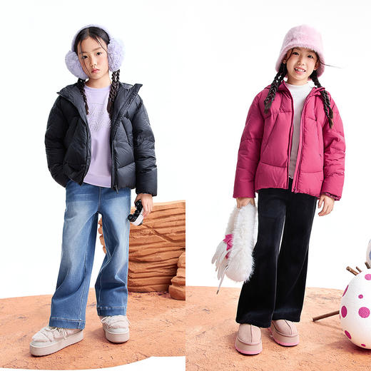 【实体店同款】女童短款羽绒服冬季新款安奈儿童装AG545376 商品图3
