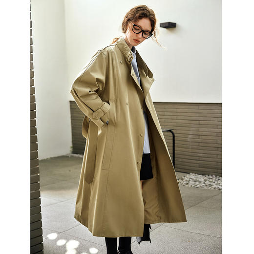 OLrain欧芮儿卡其色中长款风衣女秋季2025新款时尚通勤英伦风外套 商品图1