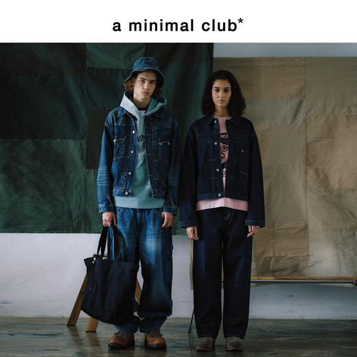 a minimal club复古重磅【原牛】撞色字母印花牛仔夹克街头AM59DC01 商品图1