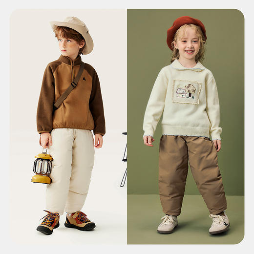 [迷你真心绒]迷你巴拉男女童宝宝羽绒裤拒水绒三防假两件脚口裤子 商品图2