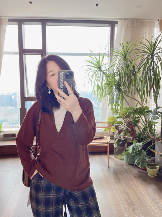 【撞色设计】噢蜜ooomeooo羊毛🦙宽松打底衫 商品图9