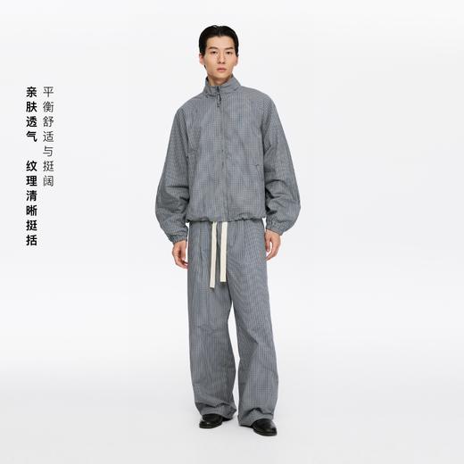 oneup格子单褶抽绳宽松休闲裤 商品图2