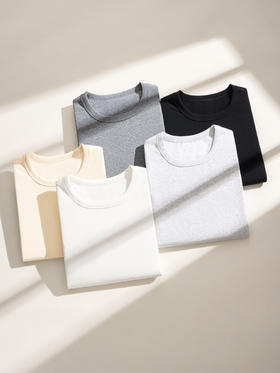 【U领加绒长袖t恤】秋冬新款 240g氨纶纱保暖内搭上衣 女生打底衫 