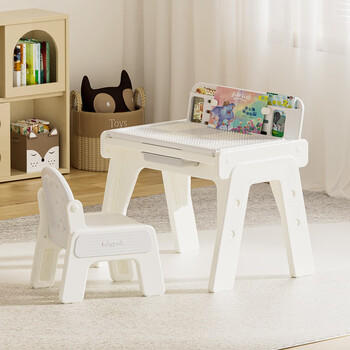 babypods儿童积木桌学习桌椅套装可升降书桌宝宝写字桌幼儿园玩具游戏桌 商品图2