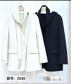 58N530新款围巾V领羊绒大衣外套 商品图4