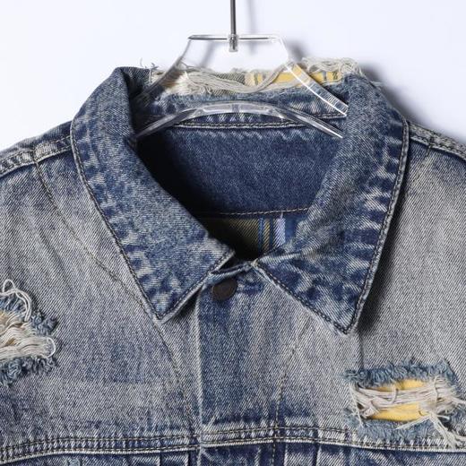 25209SDSA男士秋冬新款痞帅男装美式做旧磨破翻领纽扣夹克百搭宽松外套 商品图2