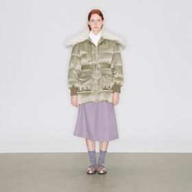 lost in echo2025秋冬新款休闲宽松拼接毛毛领保暖鸭绒羽绒服外套