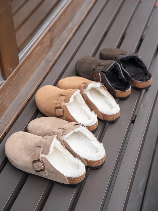 ³ 【加绒勃肯鞋】半拖/全包加毛博肯 牛皮鞋面 羊皮毛一体内里 一脚蹬 BTPJ-22047-1/BTPJ-22047-3 35-44码 XN03-CRMM-BTNX 商品图1