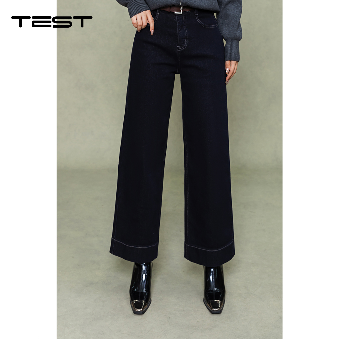 冬上新时尚百搭个轻松性穿搭必备阔腿牛仔裤3254044