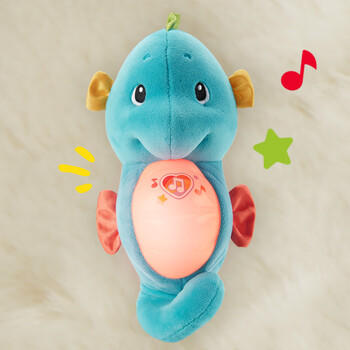 费雪（Fisher-Price）费雪生日礼物儿童玩偶哄睡安抚-新版声光安抚海马（蓝色）GCK71 商品图3