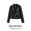 奢姿大码女装2025秋季时尚翻领皮衣胖妹妹个性简约百搭短款外套9953370352 商品缩略图0