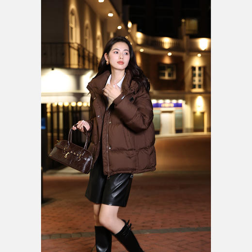 「高货kbnq」全新升级【铂金会员569/天猫769/差价200】(13019)洛诗琳舒适简约百搭羽绒服2025冬季休闲保暖连帽外套 商品图2