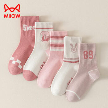 猫人儿童袜子女童【棉柔舒适+百搭】中筒袜女宝宝发育期休闲棉袜 商品图7