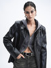 TR她热 冷面特工 黑色立领双拉链辣妹设计感环保皮夹克外套 商品缩略图4