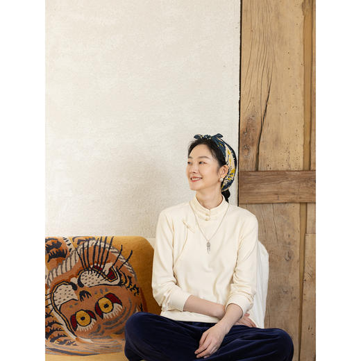 牧衣游原创 棉混纺衬衫新款百搭质朴文艺复古立领新中式开衫 七琪 商品图2