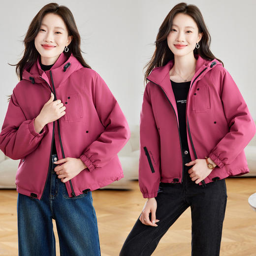 &MQ6882025年秋冬新款外套棉衣棉衣/棉服2025年秋季通勤风纯色宽松外套 商品图4