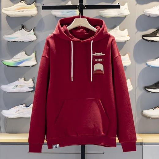 李宁男子2025秋季男女同款故宫联名套头连帽运动上衣健身卫衣AWDV839-1 商品图0