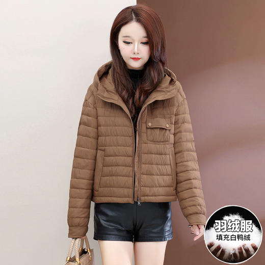 QYM 25KB797-Y时尚轻薄羽绒服韩版宽松加白鸭绒保暖羽绒服 商品图1