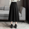 QYM M268-Y毛呢半身裙高腰A字裙厚款大摆长裙 商品缩略图2