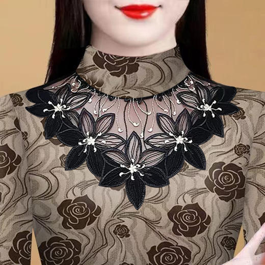 KQL 405H8930一体双面德绒半高领打底衫修身时尚保暖 商品图2