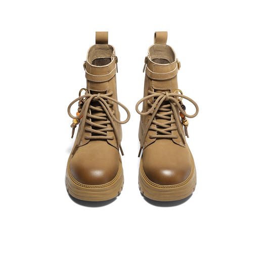 【云粉节】BF楼森达牛皮马丁靴2025冬季新款厚底复古经典大黄靴XVJ01吊牌价1199活动价499 商品图2