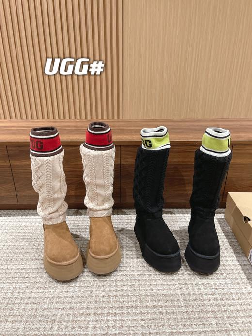 𝐔𝐆𝐆 宋妍霏同款〰️高筒毛线筒新增高厚底长靴(XR) 商品图1