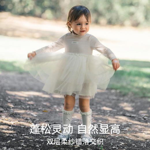 【宝宝服饰】嫚熙童装儿童连衣裙2025新款秋季女童公主裙宝宝周岁礼服网纱裙子 商品图3