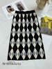 34BAR063398#加大针织菱形格半裙 商品缩略图0