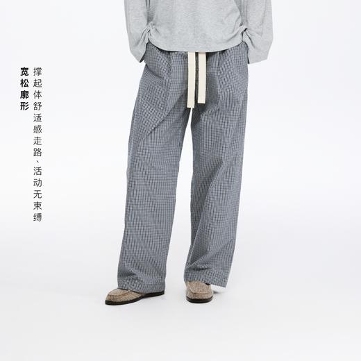 oneup格子单褶抽绳宽松休闲裤 商品图4
