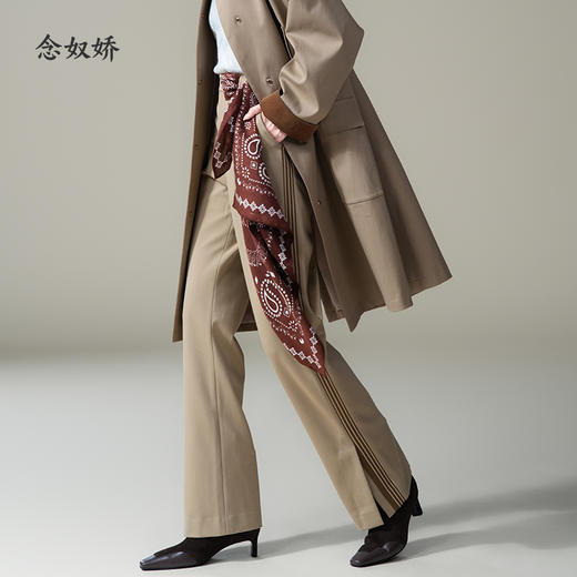 【商场同款】CNT4856 “ 都市裤 ” 微喇咖色职场裤 拉长腿部线条显高显腿长 裤侧撞色拼条设计 雅致耐看 商品图10