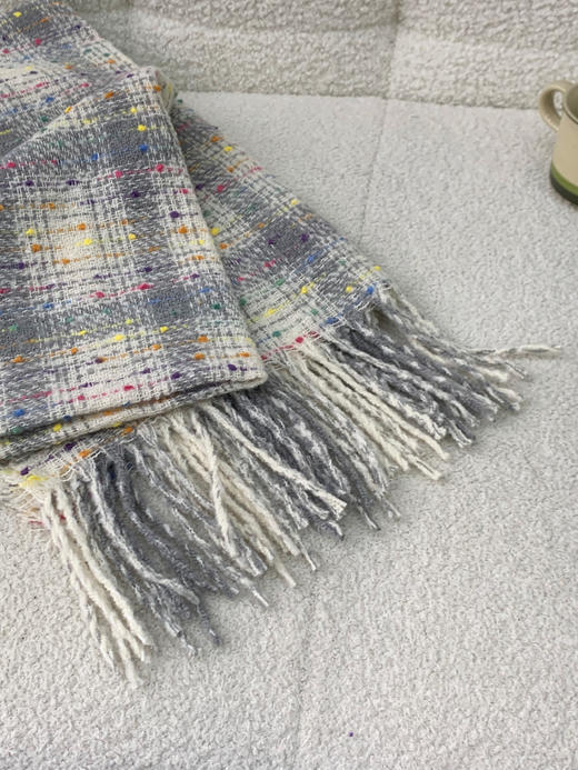 鹿鹿推荐·【氛围百搭】冬日日常百搭满天星格纹围巾 商品图5