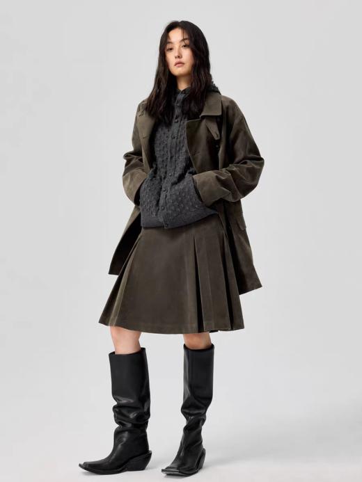 Simple Project/Y25146/麂皮感双排扣中长夹克 商品图2