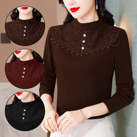 KQL 765G316小衫打底衫时尚洋气显瘦加绒加厚上衣