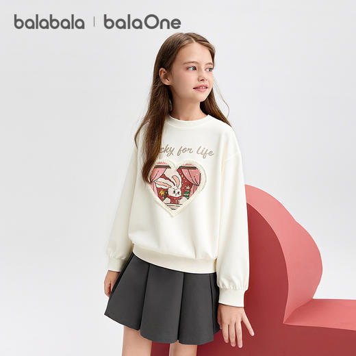 巴拉巴拉balaOne童装儿童卫衣女童2025秋季新款t恤中大童甜美时尚 商品图1