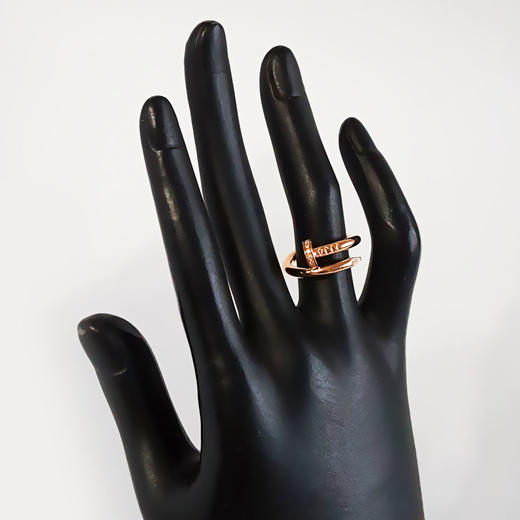 【95新】Cartier卡地亚钉子Juste un Clou系列B4094851 18K玫瑰金粗版首尾钻戒指51号中性款111025TB41 商品图5