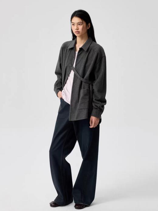 Simple Project/Y25195/腰带毛呢长袖衬衫 商品图3