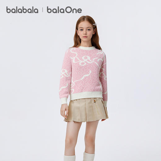 巴拉巴拉balaOne童装女童毛衣儿童2025冬季新款毛衫提花针织衫甜 商品图1