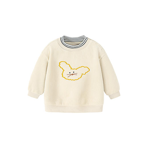 迷你巴拉男女童宝宝软卫衣2025冬保暖内里加绒假两件双层高领上衣 商品图4