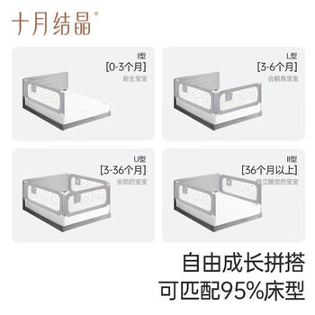十月结晶床围栏围栏防护栏婴儿床上防摔床边安全挡婴儿单面 山岚绿2米 商品图2