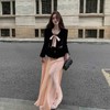 LIN BOUTIQUE 蝴蝶结撞色丝绒短款外套+多片式分割半裙套装女 商品缩略图2