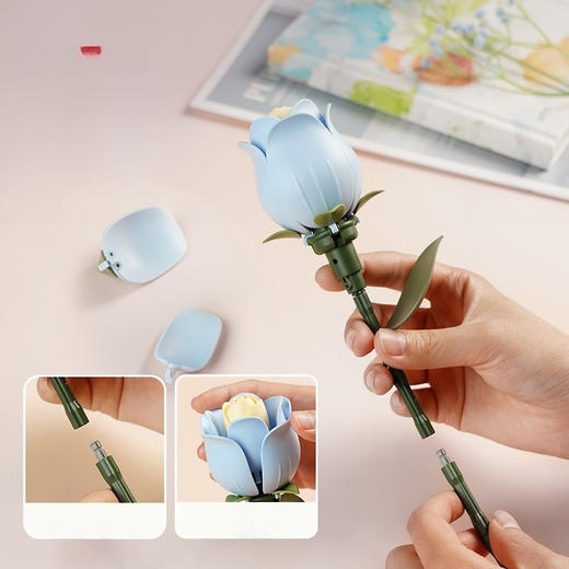 若态花间集装饰拼装手工 礼品首选 粉山茶蓝玫瑰香芋紫玫瑰绿玫瑰（款式自选） 商品图4