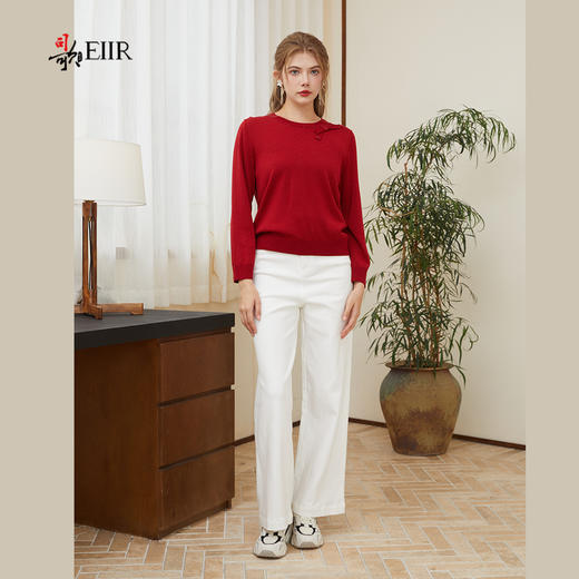 司歌毛织长袖套头针织衫圆领女秋冬G92G3456 商品图4