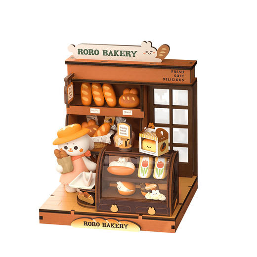 若客新款阮阮食玩微缩场景我的小小朋友 阮阮咖啡店 diy小屋模型手工礼物女 商品图4