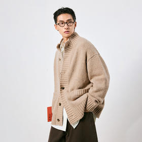 棉仓3671026004-【塞纳河畔】花纱针织大开衫含羊毛宽松松弛毛衣外套