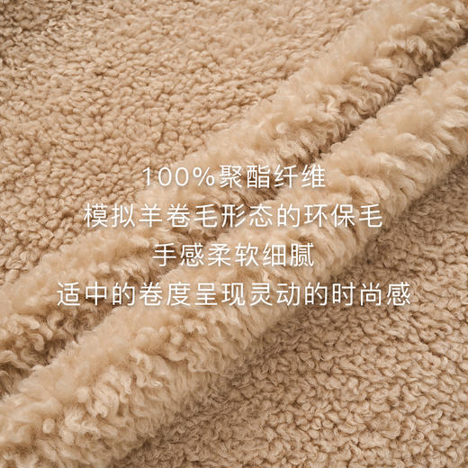 lost in echo2025秋冬新款气质宽松大翻领仿羊卷毛中长皮草外套 商品图2