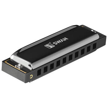 天鹅（SWAN）10孔布鲁斯口琴C调学生儿童初学者入门蓝调口琴乐器黑色 商品图0